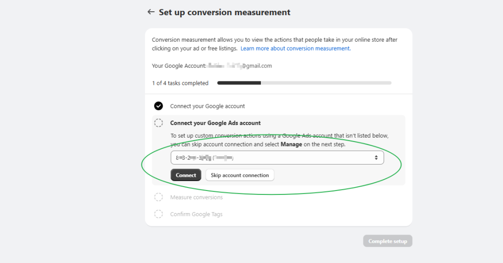 connect ads account on shopify