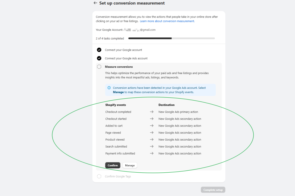 set up conversion event